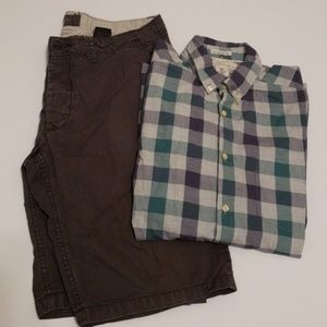 Short and LS dress shirt set